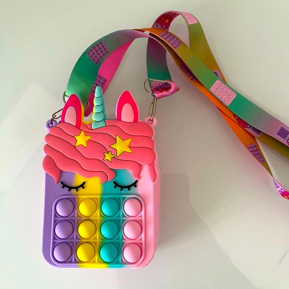 NWOT Rainbow Unicorn Pop It Mini Purse - Picture 12 of 15